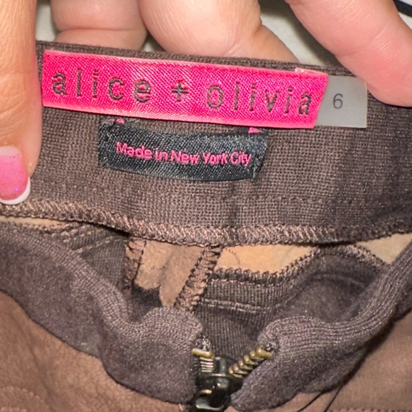 Alice and Olivia Front Zip Riding Lambskin Leather Pants Sz 6 #TT - Picture 3 of 4